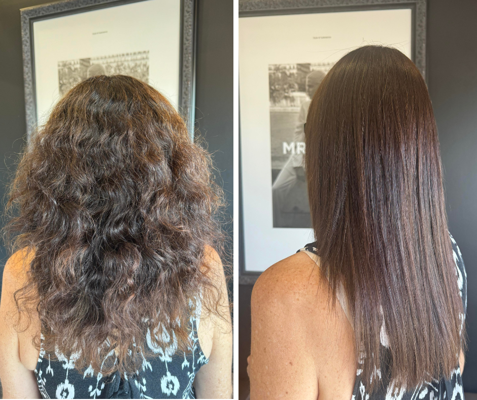 hair smoothing before and after